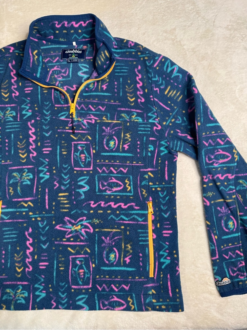 Chubbies Colorful Patterned Quarter-Zip Fleece